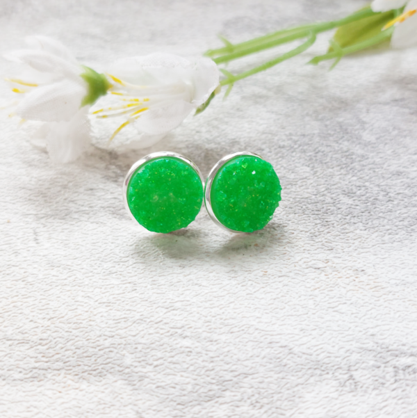 Neon green studs - main product image