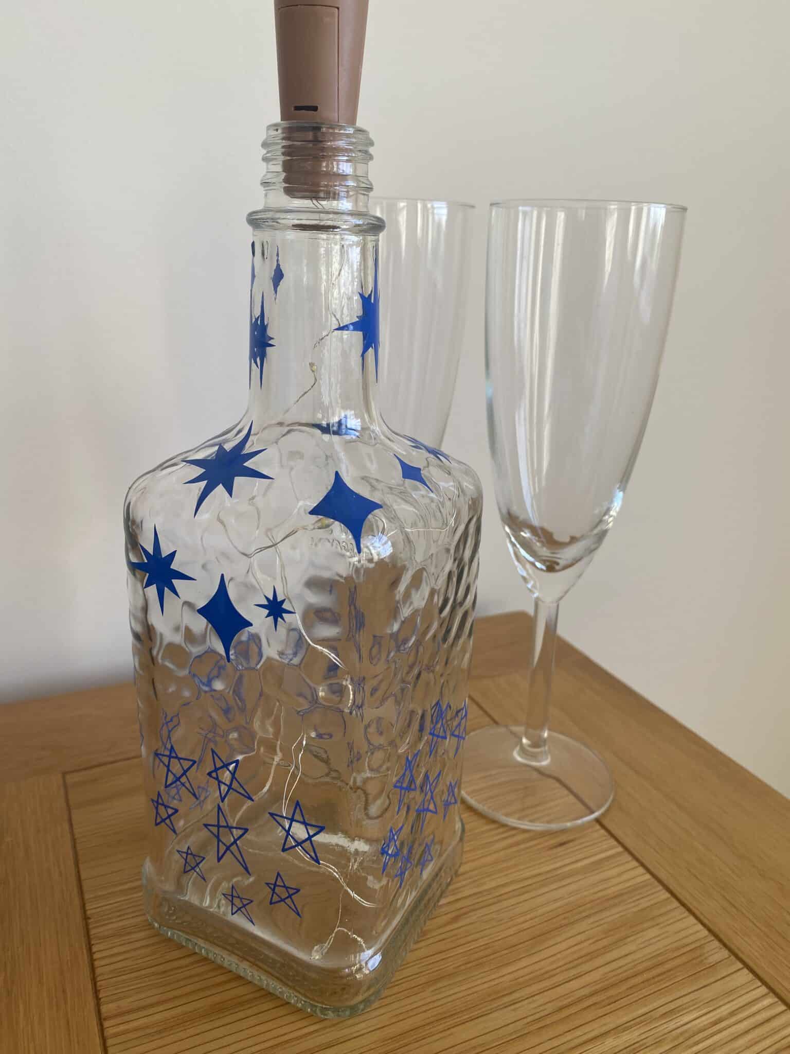 Light Up Bottle – Blue Star Design - main product image