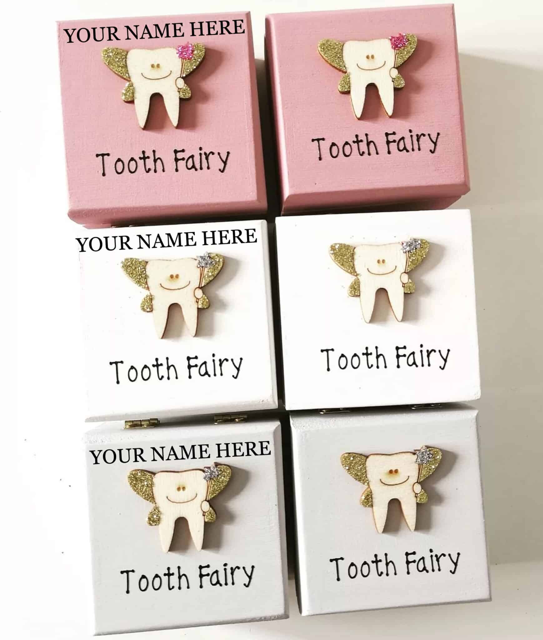 Tooth Fairy Box Personalised Wooden Trinket Box Teeth Holder for Tooth-Fairy Children Keepsake - main product image