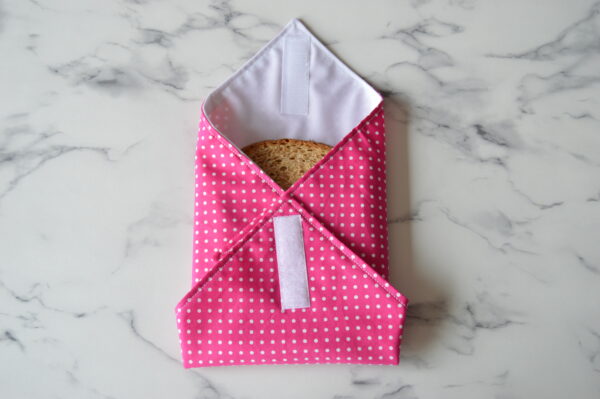 Pink Polka Dot Reusable Sandwich Wrap, Reusable Food Wrapping - main product image