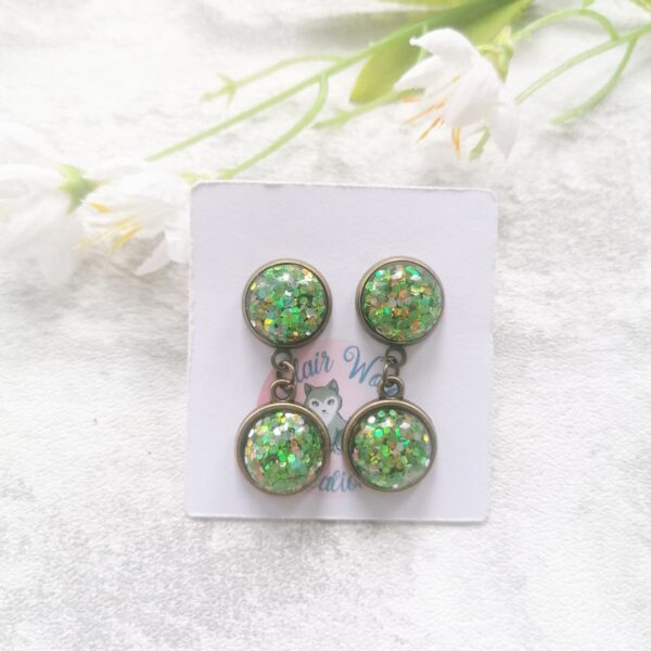 Green Glitter Earrings - product image 5