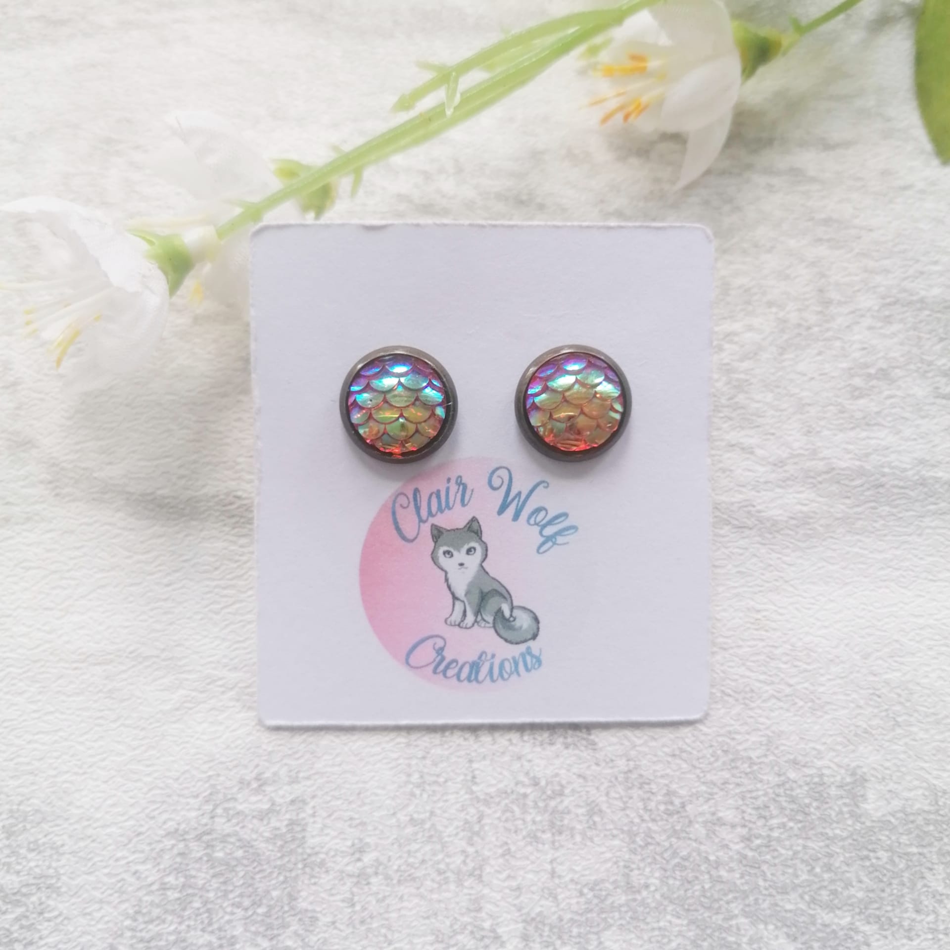 Melon Mermaid Studs - main product image