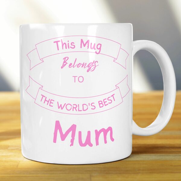 “This Mug Belongs to the world’s Best mum” Gift Mug 11oz - main product image