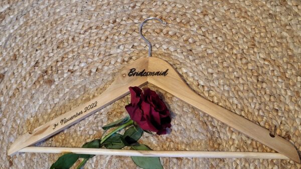 Personalised wooden coat hanger- bride, bridesmaid, mum, grandad - product image 2