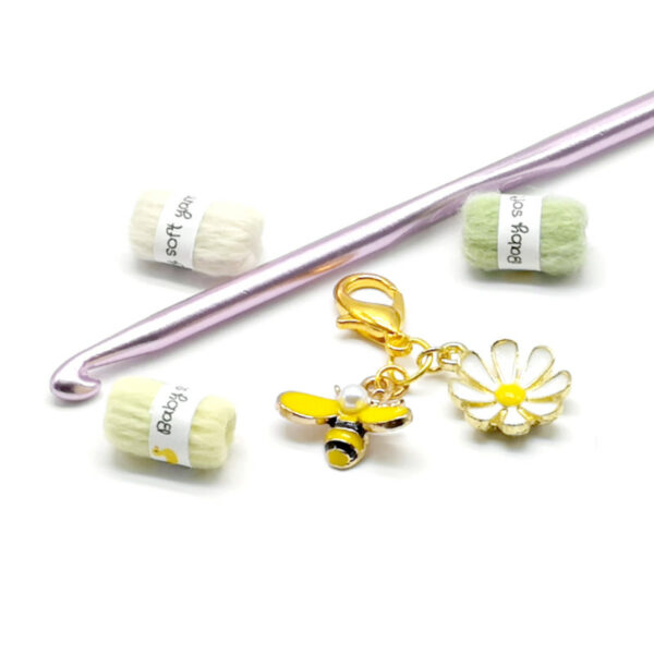 Flower and Bee Stitch Marker - product image 2