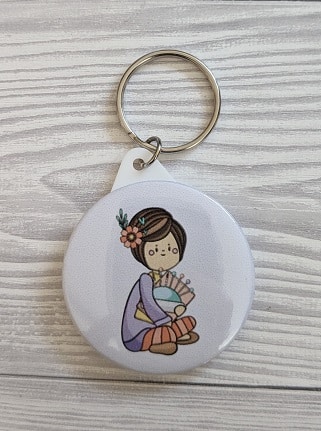 Sewing Keyring – Lady with pin cushion - main product image