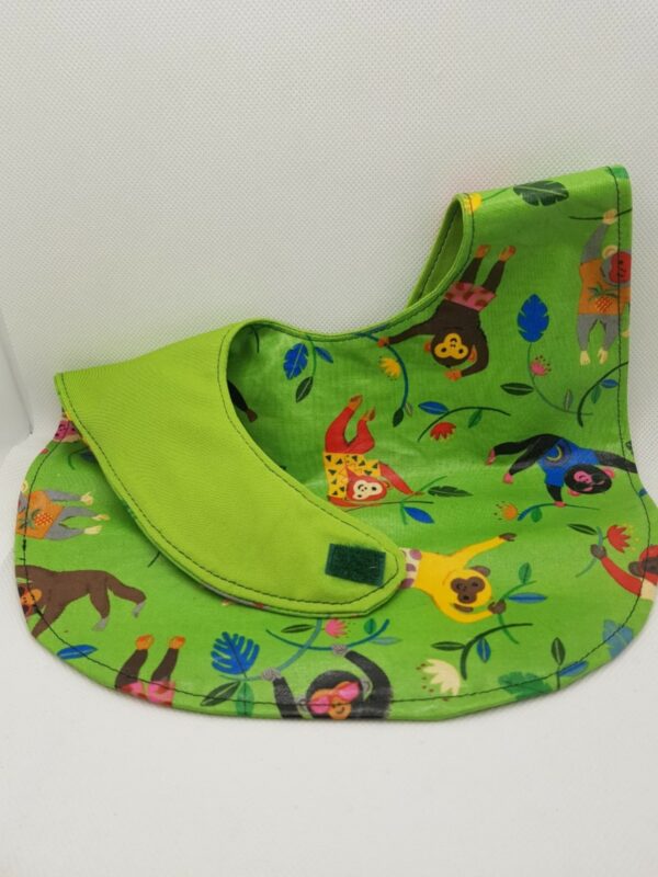 Toddler Bib ( 1-4 years) ‘Monkin’ Around’ (green) - product image 2