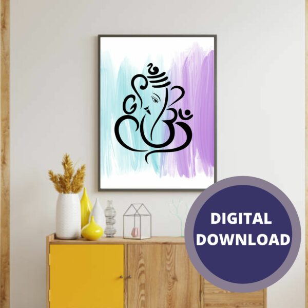 Ganesh Simple Modern Art PDF Instant Download Puja – DIGITAL DOWNLOAD FILE ONLY - product image 2