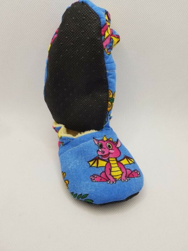Toddler Slippers ‘Baby Dragon’ (blue): 13cm / UK size 1 / EU size 17/ Age 3-9 mths) - product image 3