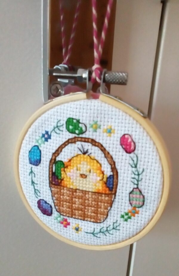 Easter Chick Decorations, Easter Decoration, Hanging Hoop, Easter Gifts – Chick in Basket - product image 3