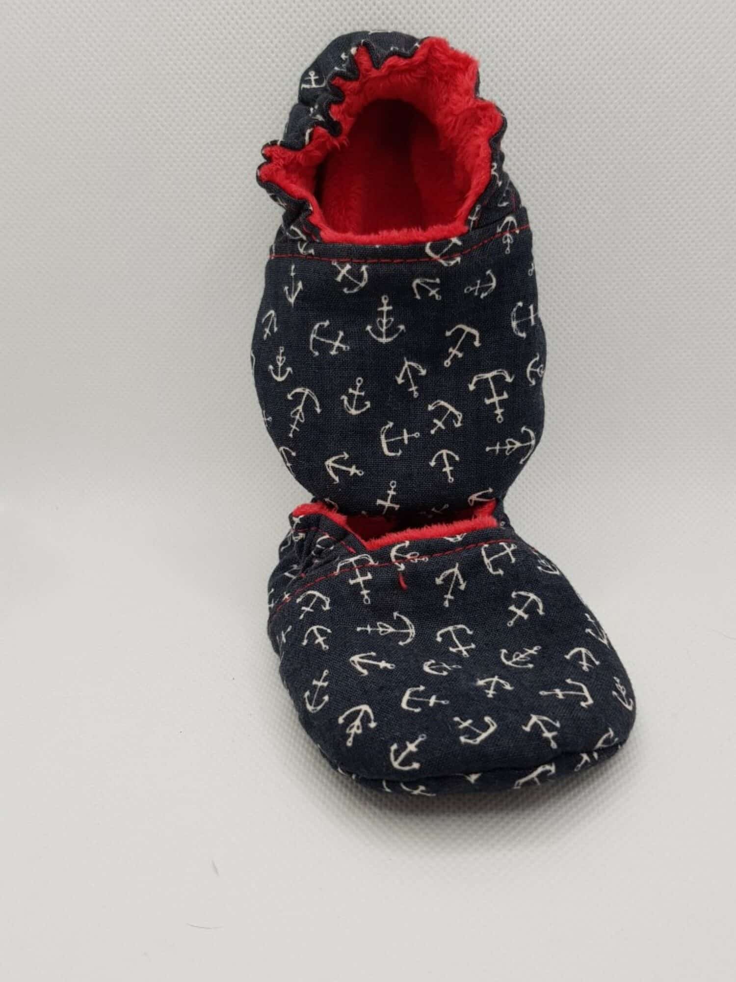 Baby crib shoes ‘Anchors Away!’ (10.5cm /UK size 0/EU size 15-16/ 3-6 months) - main product image