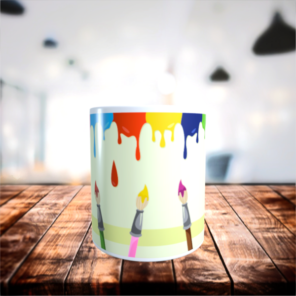 Colorful Dripping Paint with Paintbrush Painting Crafter’s Artist Gift Mug 11oz - product image 4