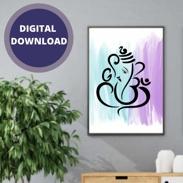 Ganesh Simple Modern Art PDF Instant Download Puja – DIGITAL DOWNLOAD FILE ONLY - product image 3