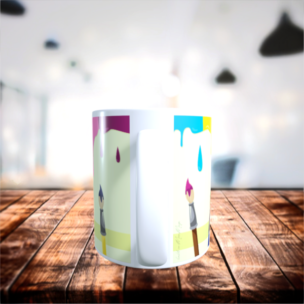 Colorful Dripping Paint with Paintbrush Painting Crafter’s Artist Gift Mug 11oz - product image 3