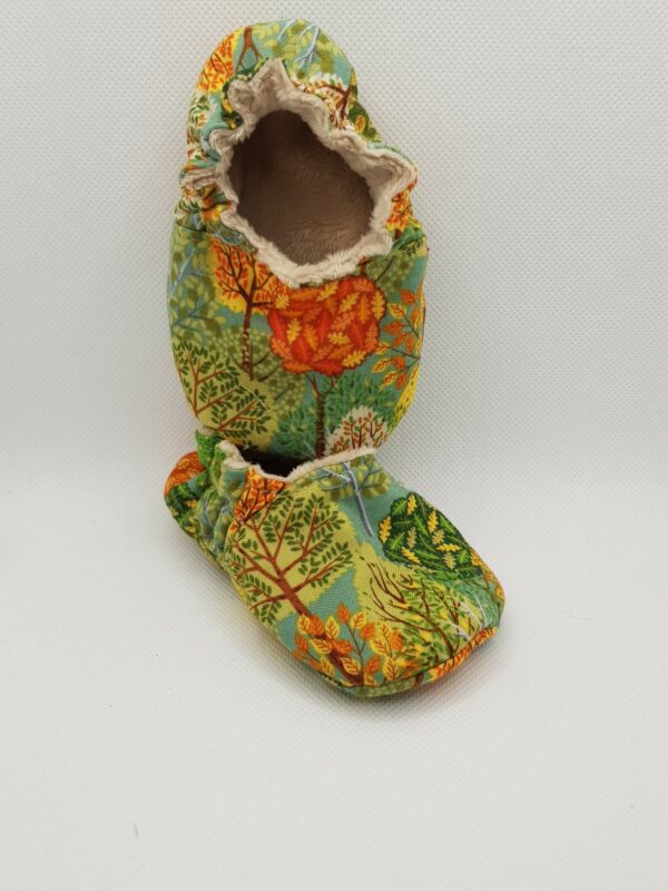 Baby crib shoes. ‘Autumn Trees’ (11cm / UK size 0 / EU size 15-19 / age 0-6 months) - main product image
