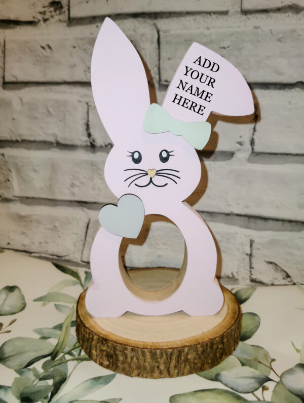 Easter Bunny Personalised Floppy Eared Rabbit Kinder Egg Holder Stand Decoration Chocolate Easter - product image 4