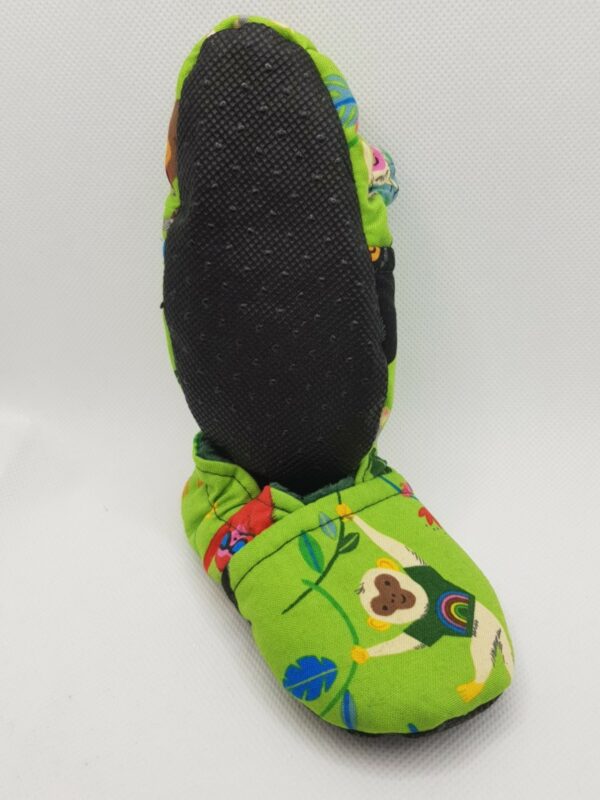 Toddler Slippers. ‘Monkin’ Around’ (green) (age 3-6 months 12cm / UK size 1 / EU size 17) - product image 3