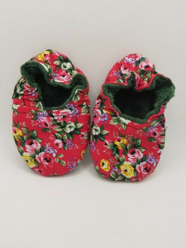 Baby crib shoes ‘Flowers’ : (11cm / UK size 0 / EU size 15-16 / 0-6 mths) - main product image