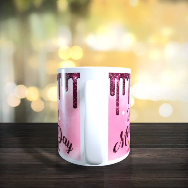 Happy Mother’s Day Glitter & Flowers Design Pink Gift Mug 11oz - product image 3