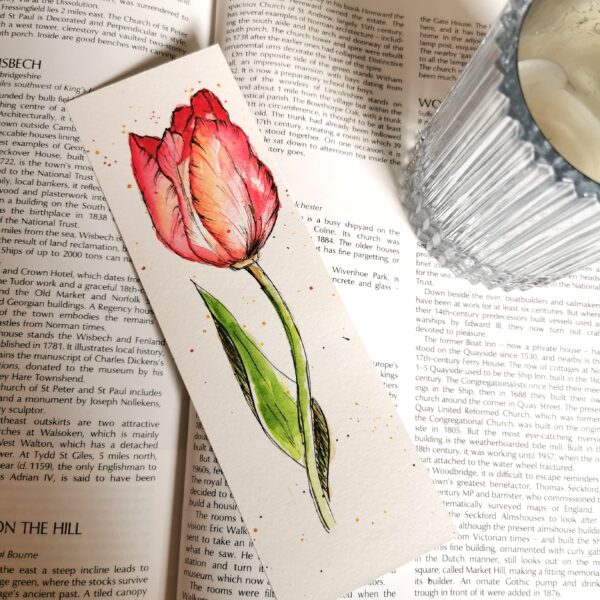 Handpainted Watercolour Tulip Bookmark - product image 3