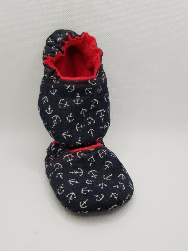 Baby crib shoes ‘Anchors Away!’ (10.5cm /UK size 0/EU size 15-16/ 3-6 months) - product image 3