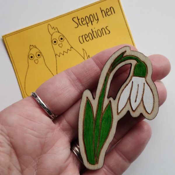 Snowdrop brooch or fridge magnet | hand painted - product image 3