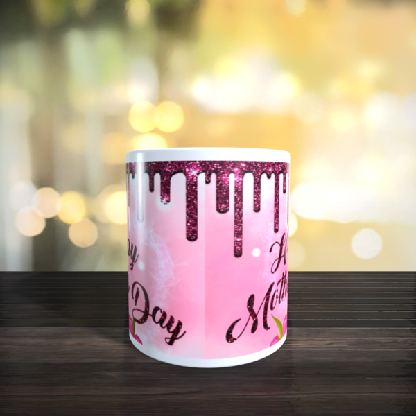 Happy Mother’s Day Glitter & Flowers Design Pink Gift Mug 11oz - product image 4