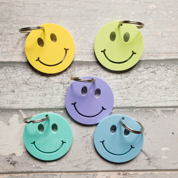 Smiley face keyrings - main product image