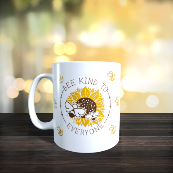 Bee Kind To Everyone bees SunFlower inspirational quotes Gift Mug 11oz NEW - product image 2