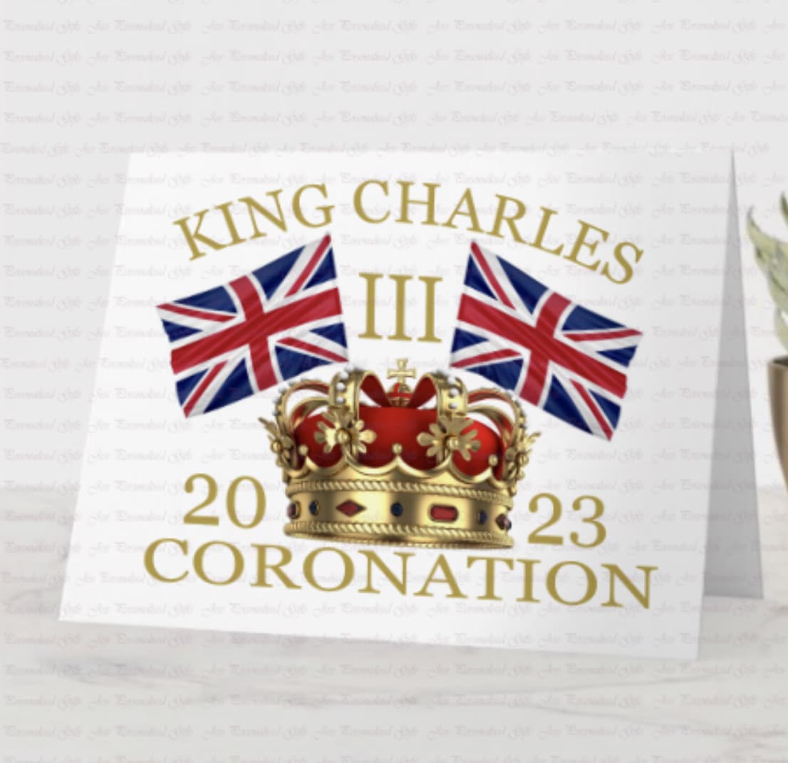 King Charles III Commemorative Coronation Card, Souvenir, Royal Family Gift 2023. - main product image