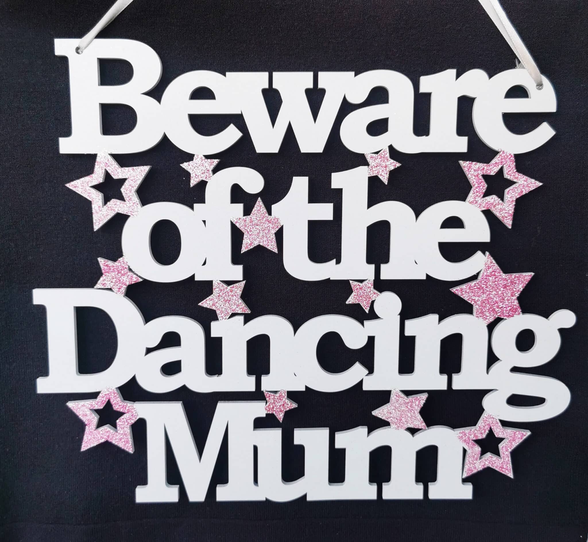 Beware of the Dancing Mum Wood Sign Plaque Mothers Day Funny Hanging Decoration Gift - main product image