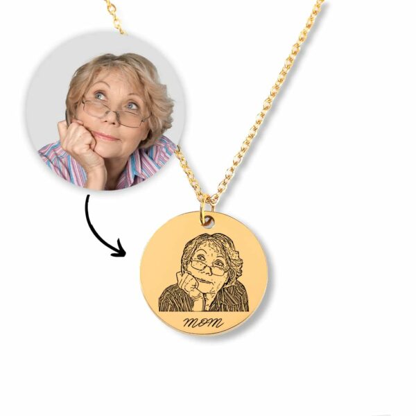 Personalized Human Portrait Necklace, For Your Mom Dad Friend or Kid Birthday Christmas Gift - main product image