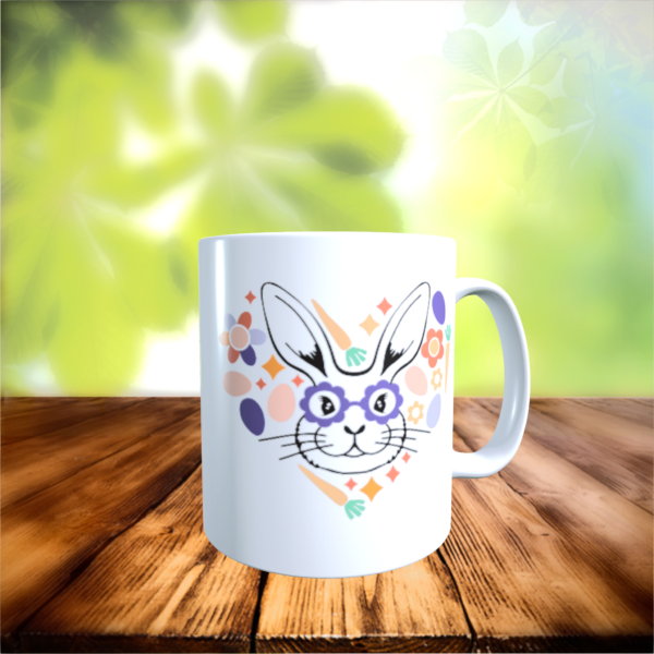 Retro Easter Bunny With Glasses Spring Season Easter Egg Sunday Gift Mug 11oz - main product image