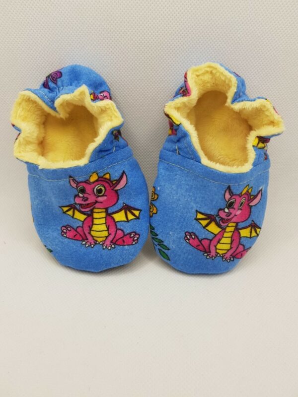 Toddler Slippers ‘Baby Dragon’ (blue): 13cm / UK size 1 / EU size 17/ Age 3-9 mths) - main product image