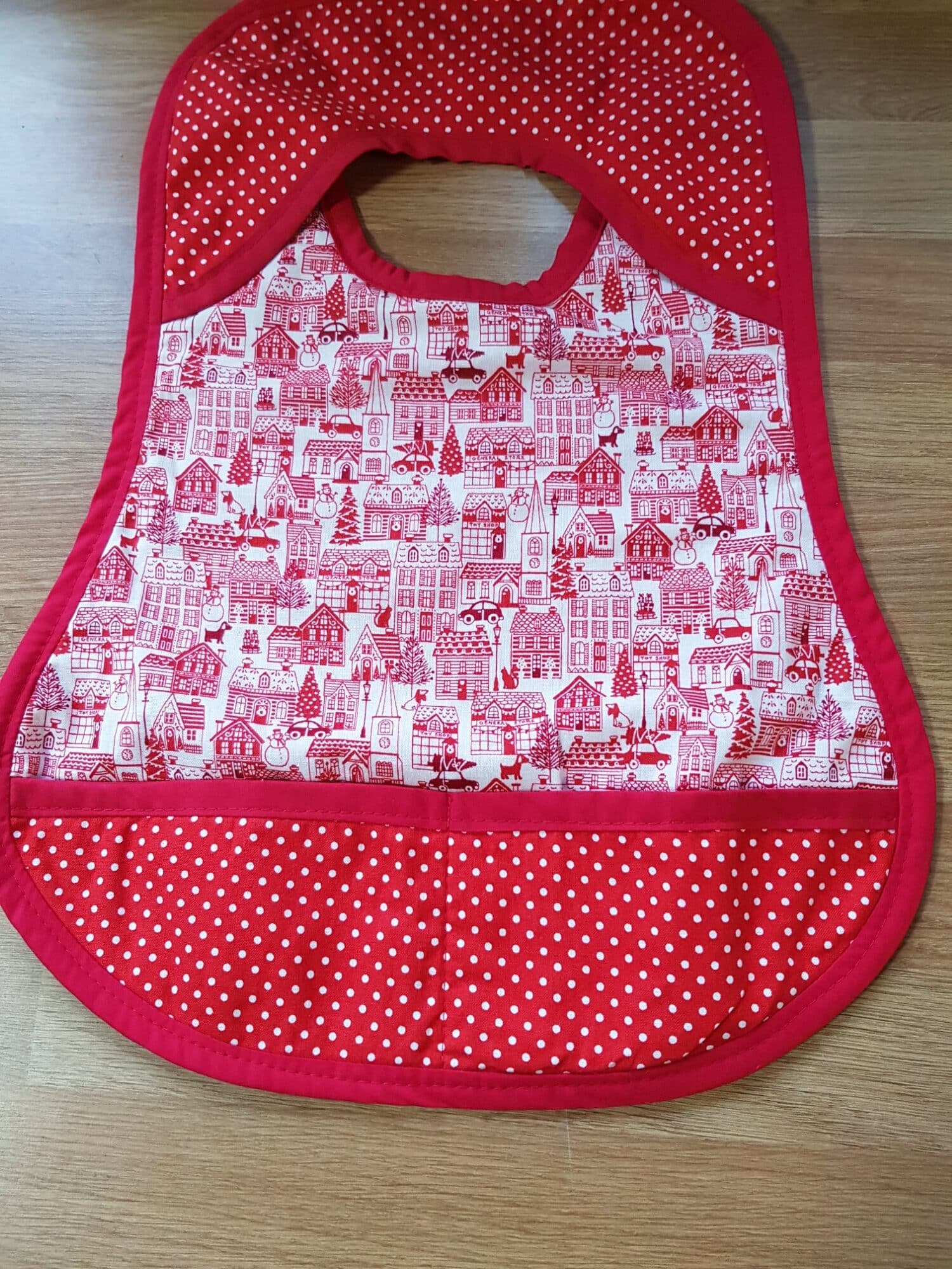 Toddler bib: full cover for older toddlers. Scandi Christmas style - main product image