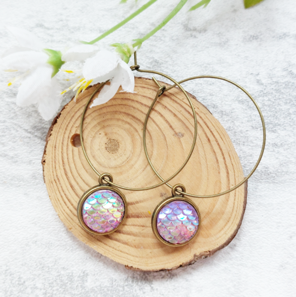 Mermaid Scale Hoop Earrings - main product image