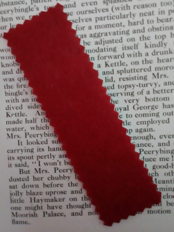 Art Deco Style Bookmark, Red Flower Bookmark, Cross Stitch Bookmark, Book Lover Gift - product image 2