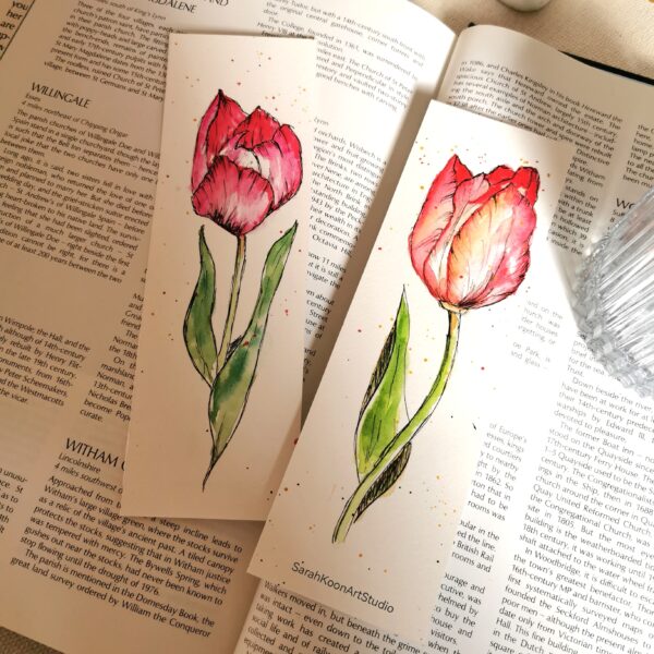 Handpainted Watercolour Tulip Bookmark - product image 5