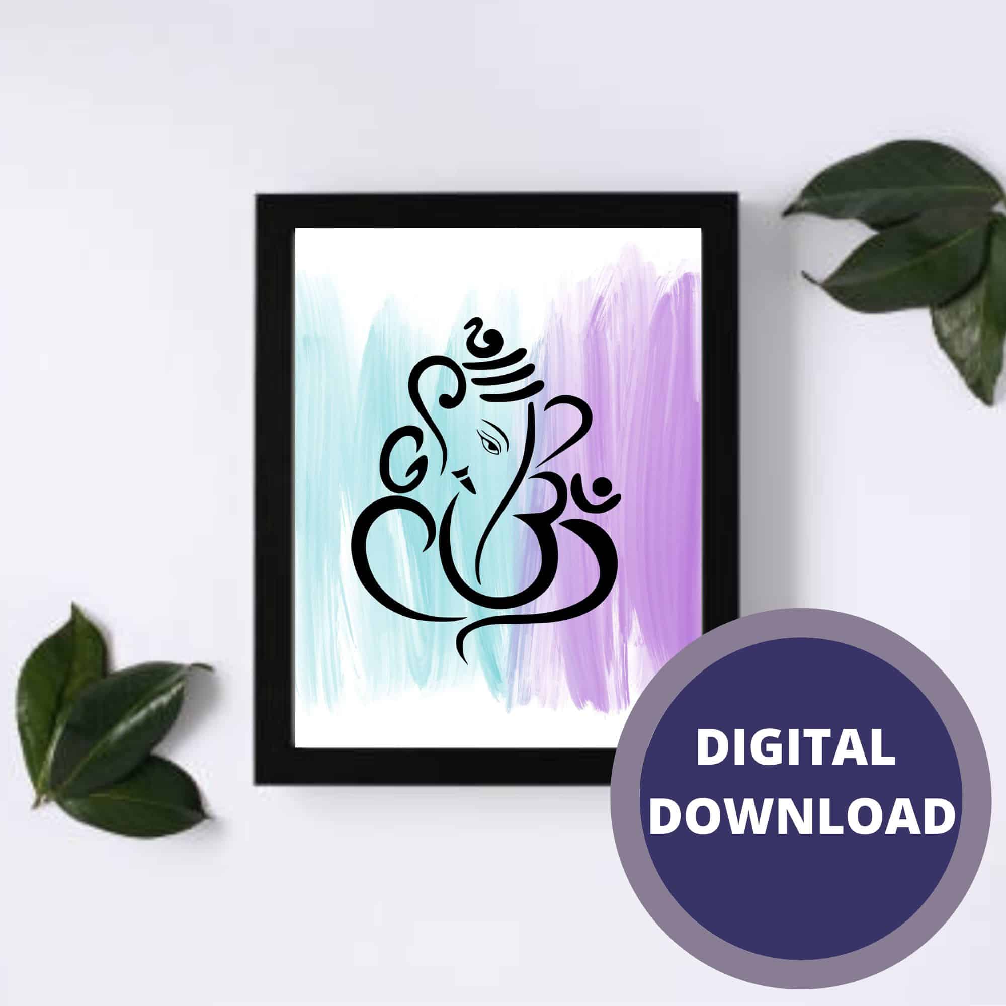 Ganesh Simple Modern Art PDF Instant Download Puja – DIGITAL DOWNLOAD FILE ONLY - main product image