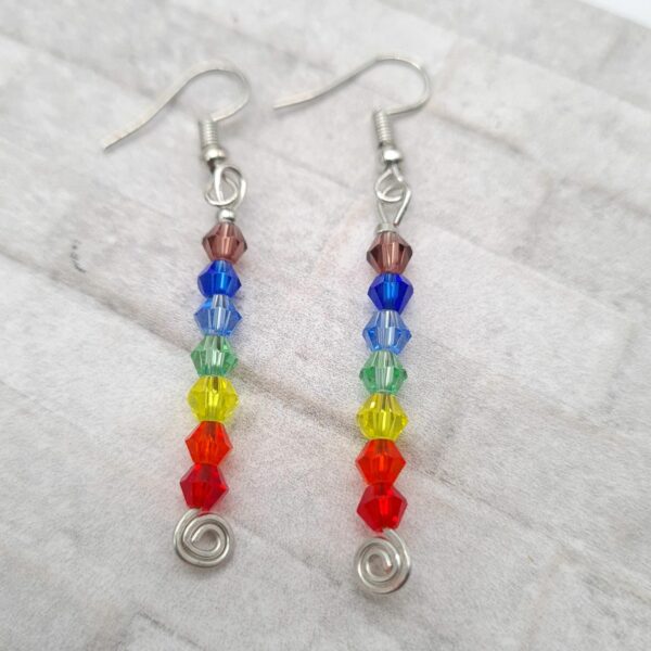 Handcrafted Rainbow Dangle Silver Earrings - product image 2