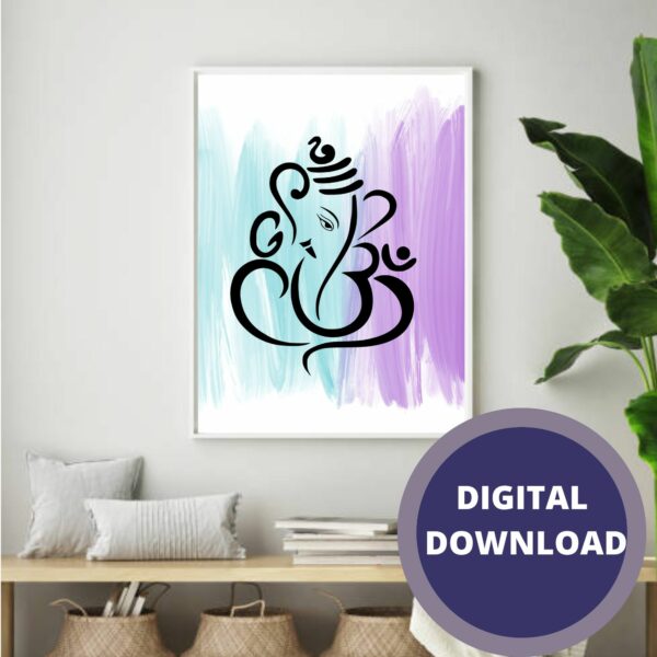 Ganesh Simple Modern Art PDF Instant Download Puja – DIGITAL DOWNLOAD FILE ONLY - product image 4