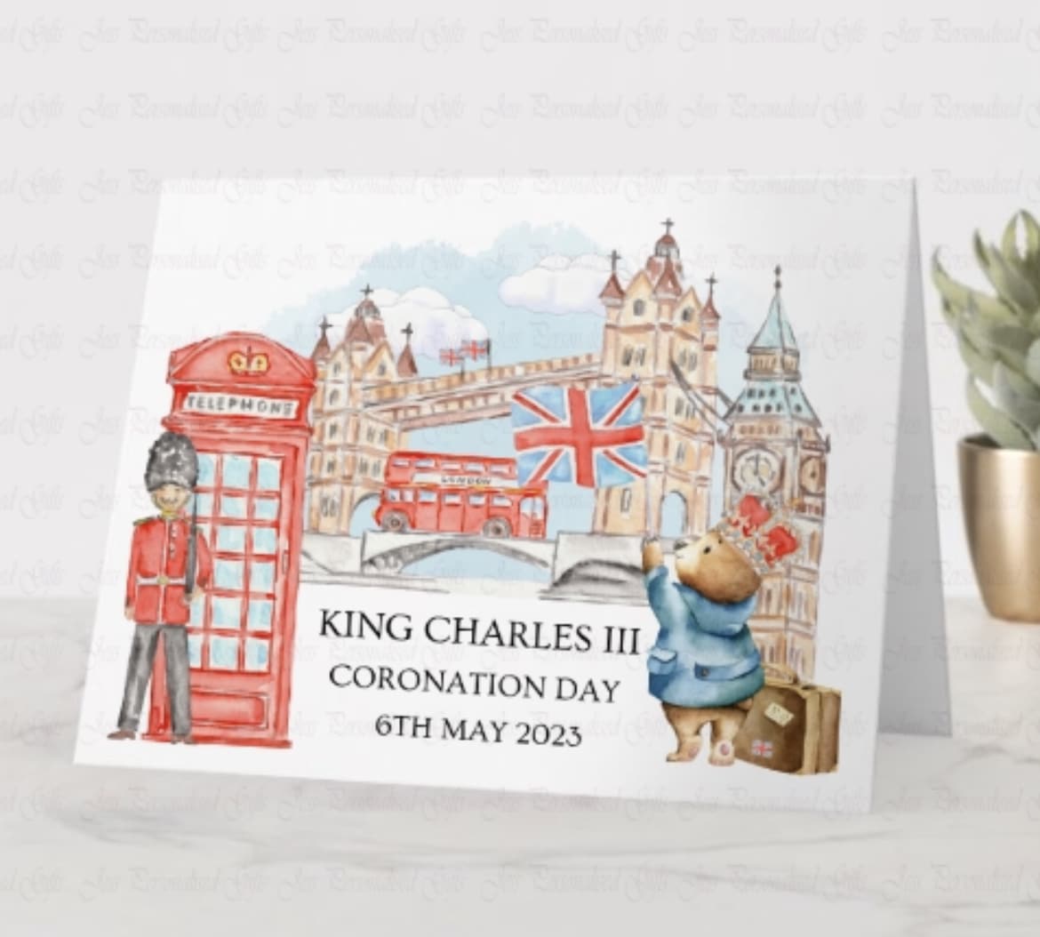 King Charles III Commemorative Coronation Card, Souvenir, Royal Family Gift 2023. - main product image