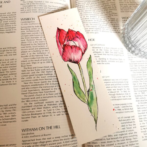 Handpainted Watercolour Tulip Bookmark - product image 4