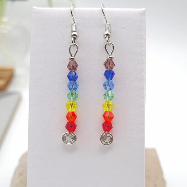 Handcrafted Rainbow Dangle Silver Earrings - product image 4