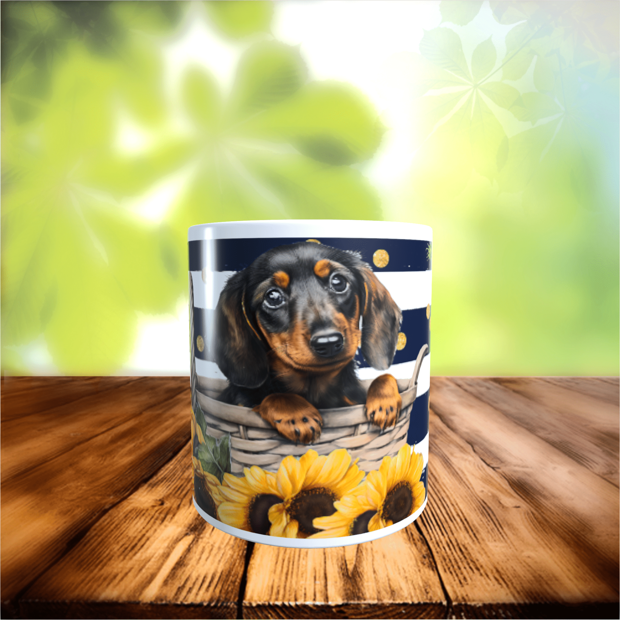 Dachshund Pet Dog owner Sausage Dog Sunflower Gift Mug 11oz - main product image