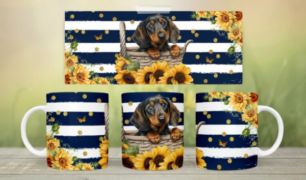 Dachshund Pet Dog owner Sausage Dog Sunflower Gift Mug 11oz - product image 5