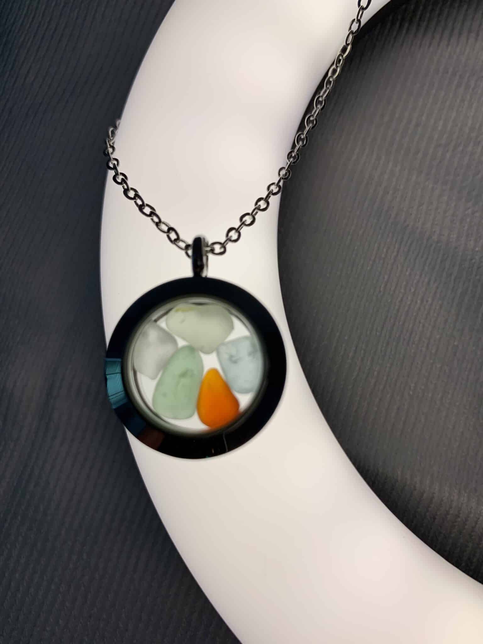 Sea glass floating pendant - main product image