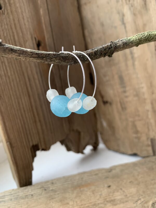 Glass bead hoop earrings - product image 2