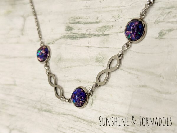 Purple Foiled Resin Infinity Necklace - product image 5