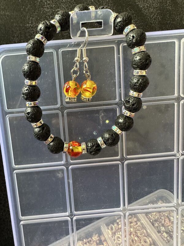Chakra bead bracelet and earrings - main product image